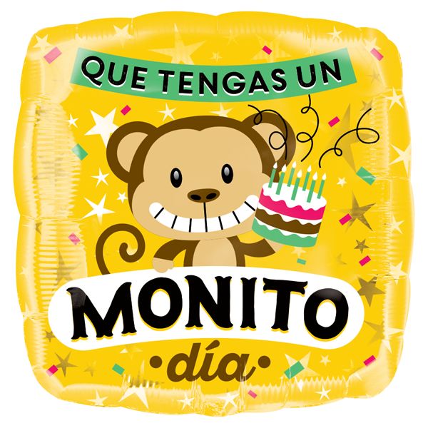 GLOBO METALICO 9"  CUMPLEAÑOS QUE TENGAS UN MONITO DIA