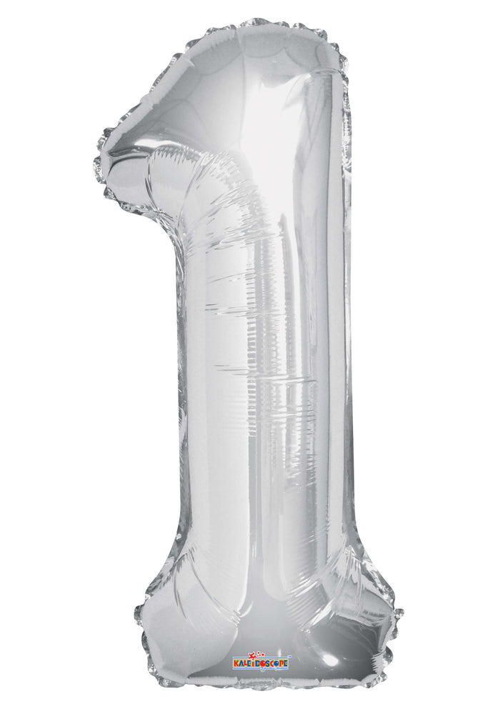 GLOBO METALICO 14" NUMERO 1 PLATA