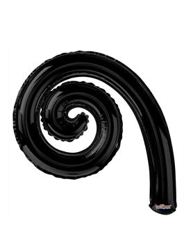 GLOBO METALICO 9" KURLY ESPIRAL NEGRO SOLIDO