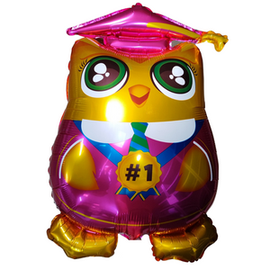GLOBO METÁLICO 24" GRADUACIÓN #1 BÚHO