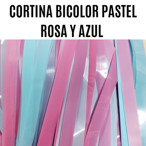 CORTINA METALICA BICOLOR ROSA Y AZUL PASTEL