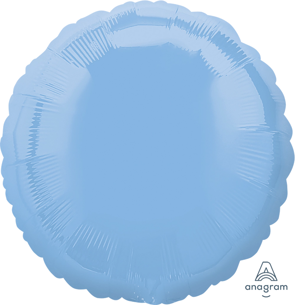 GLOBO METALICO CIRCULO 18" SOLIDO AZUL CIELO METALICO