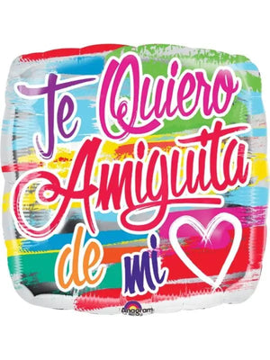 GLOBO METALICO 18" AMOR TE QUIERO AMIGUITA DE MI CORAZON