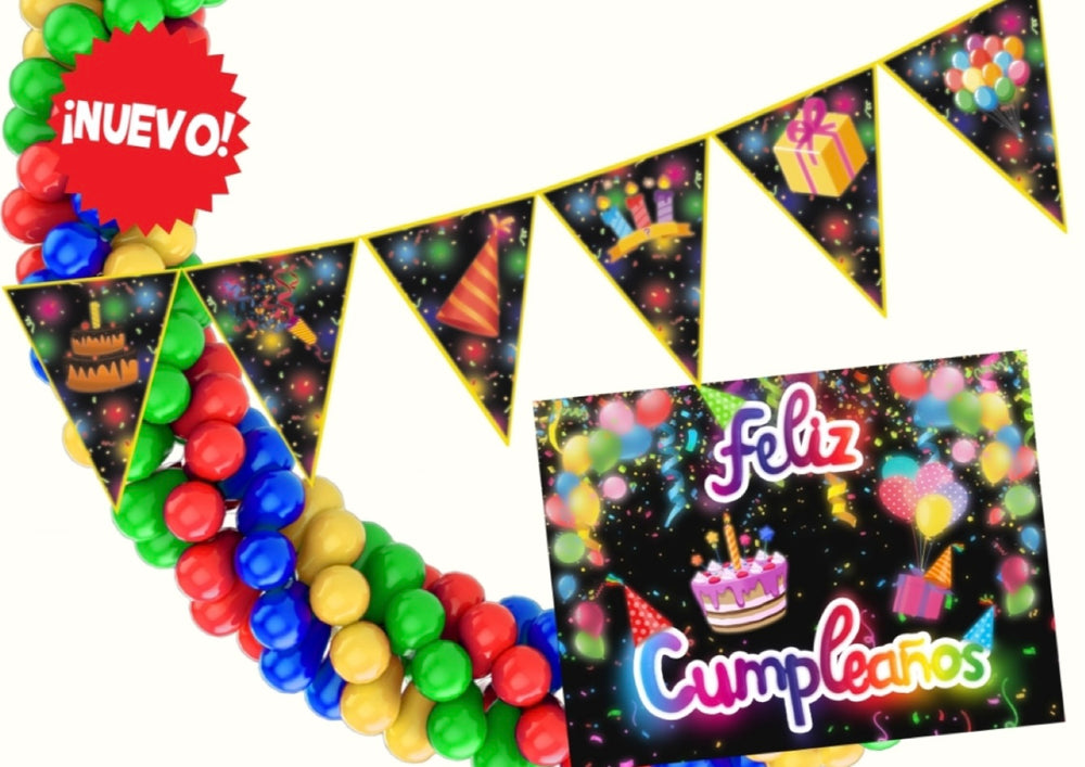 KIT DECORATIVO ESCENARIO PARA FOTOS ¡FELIZ CUMPLEAÑOS!