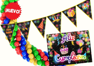 KIT DECORATIVO ESCENARIO PARA FOTOS ¡FELIZ CUMPLEAÑOS!