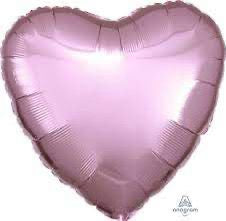 GLOBO METALICO CORAZON 9" SOLIDO ROSA PERLA