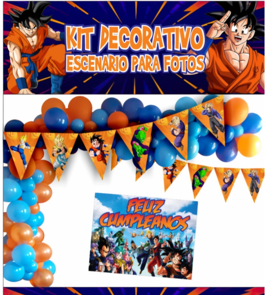KIT DECORATIVO ESCENARIO PARA FOTOS ¡GOKU DRAGON BALL!