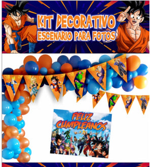 KIT DECORATIVO ESCENARIO PARA FOTOS ¡GOKU DRAGON BALL!