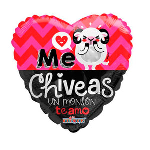 GLOBO METALICO 9" AMOR ME CHIVEAS UN MONTON TE AMO
