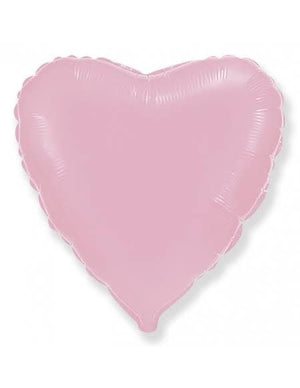 GLOBO METALICO CORAZON 9" SOLIDO ROSA PASTEL