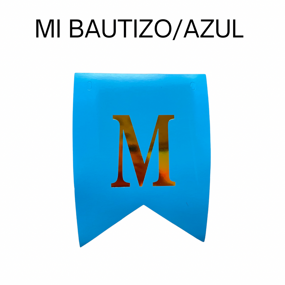 BANDERIN MI BAUTIZO NIÑO AZUL