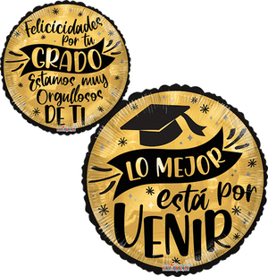 GLOBO METÁLICO 18” FELICIDADES POR TU GRADO ESTAMOS MUY ORGULLOSOS DE TI, LO MEJOR ESTÁ POR VENIR