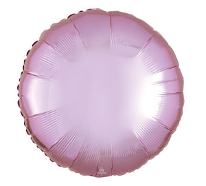 GLOBO METALICO REDONDO 18" SOLIDO ROSA PASTEL PERLA METÁLICO