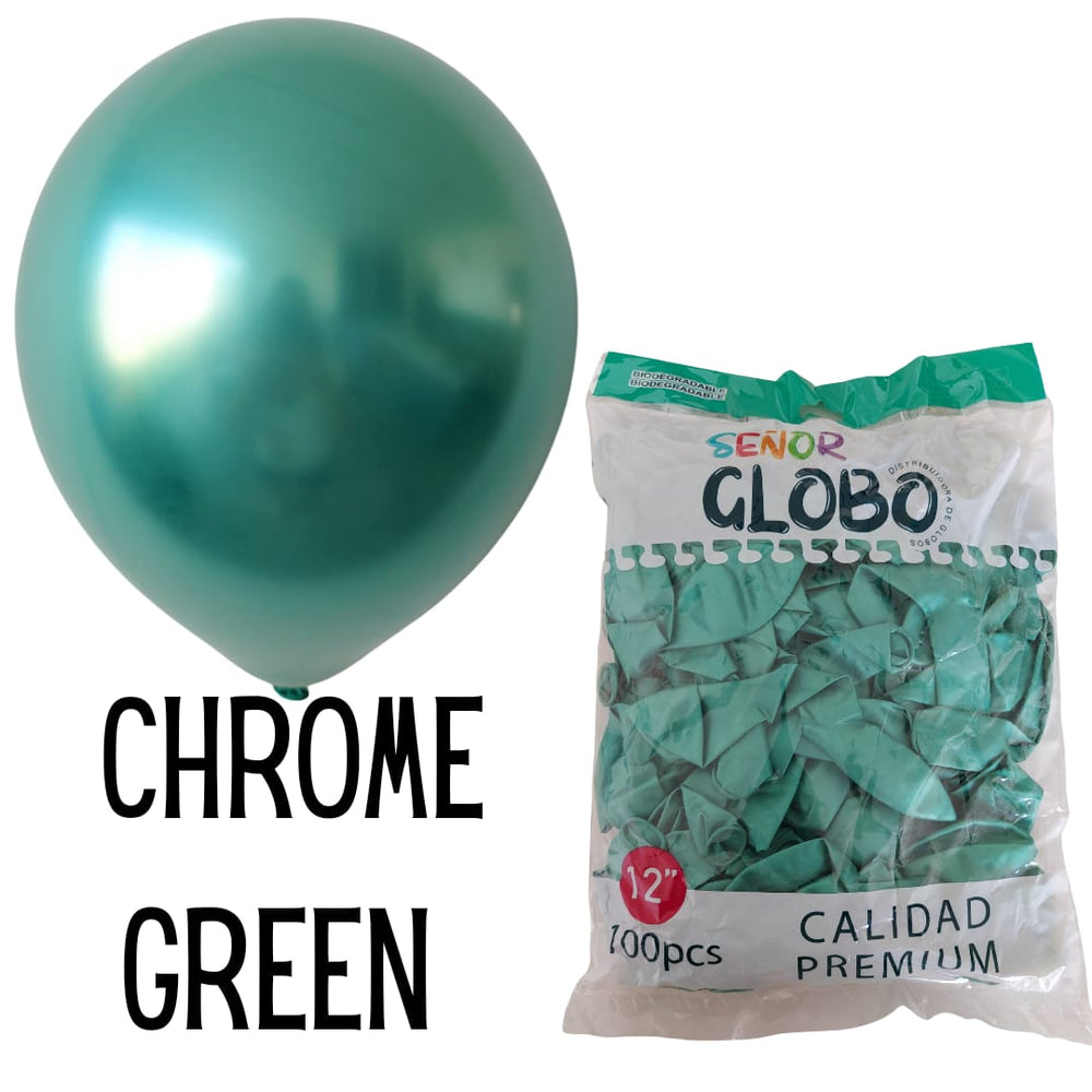 GLOBO DE LATEX 18" CHROME GREEN O CROMADO VERDE