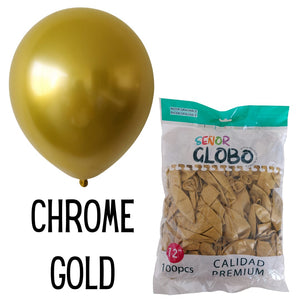 GLOBO DE LATEX 18" CHROME GOLD O CROMADO ORO