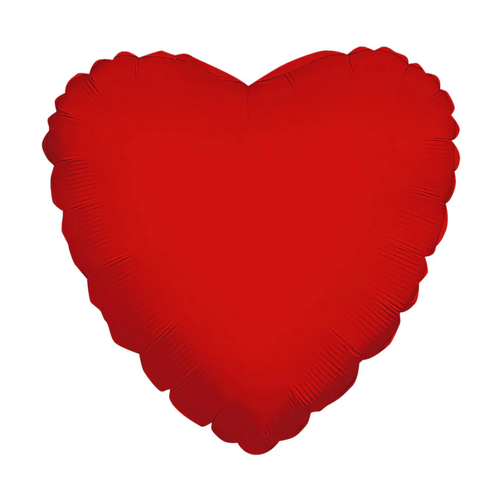 GLOBO METALICO LISO CORAZON ROJO 18" SOLIDO GLOSS COLOR