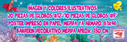 KIT DECORATIVO ESCENARIO PARA FOTOS ¡LA SIRENITA ARIEL!