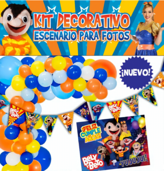 KIT DECORATIVO ESCENARIO PARA FOTOS ¡BELY Y BETO! PEPO