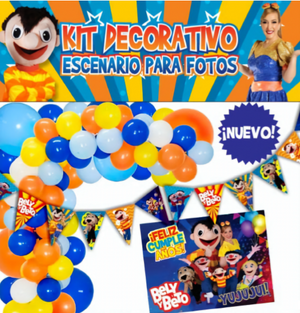 KIT DECORATIVO ESCENARIO PARA FOTOS ¡BELY Y BETO! PEPO