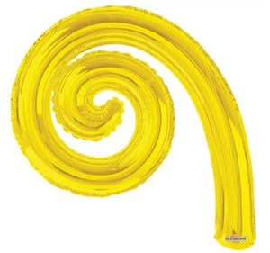 GLOBO METALICO 9" KURLY ESPIRAL ORO SOLIDO