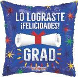 GLOBO METALICO 18" GRADUACION LO LOGRASTE FELICIDADES GRAD