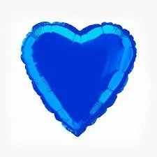 GLOBO METALICO CORAZON 9" SOLIDO AZUL REY