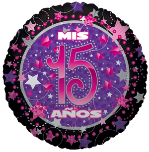 GLOBO METÁLICO 18" CUMPLEAÑOS MIS 15 AÑOS