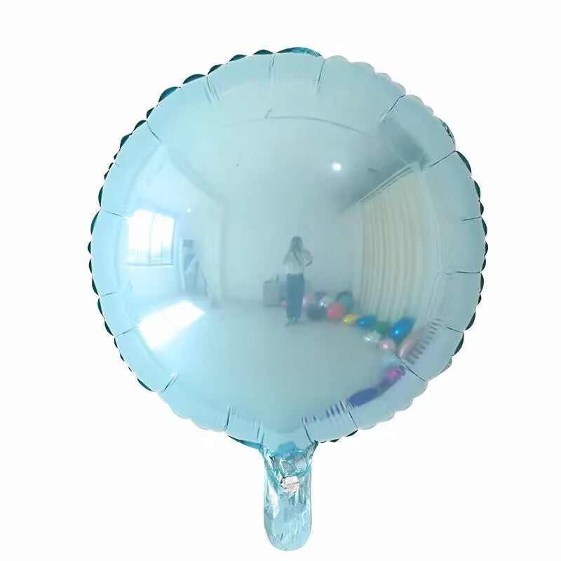 GLOBO METALICO CIRCULO 18" SOLIDO AZUL BEBÉ METALICO