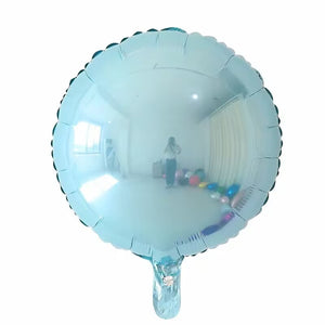 GLOBO METALICO CIRCULO 18" SOLIDO AZUL BEBÉ METALICO