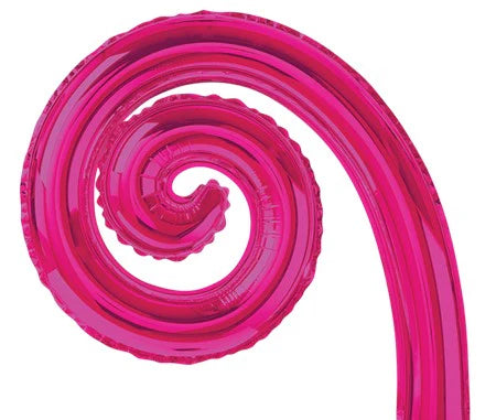 GLOBO METALICO 9" KURLY ESPIRAL FUCSIA SOLIDO