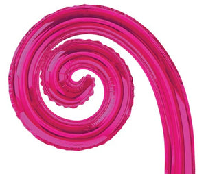 GLOBO METALICO 9" KURLY ESPIRAL FUCSIA SOLIDO