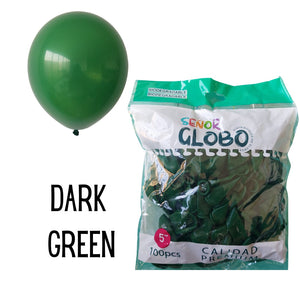GLOBO DE LATEX 5" DARK GREEN O VERDE OSCURO