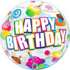 DECO BURBUJA DE LÁTEX 22" HAPPY BIRTHDAY