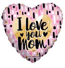 GLOBO METALICO 9" MAMA I LOVE YOU MOM!