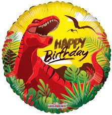 GLOBO 18" CUMPLEAÑOS HAPPY BIRTHDAY DINOSAURIO