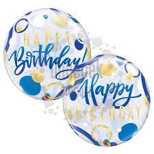 DECO BURBUJA DE LATEX 22" HAPPY BIRTHDAY
