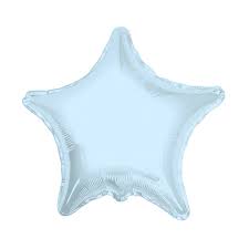 GLOBO METALICO ESTRELLA 9" SOLIDO AZUL BEBE