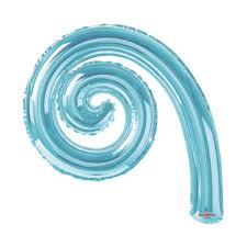 GLOBO METALICO 9" KURLY ESPIRAL AZUL BEBE SOLIDO