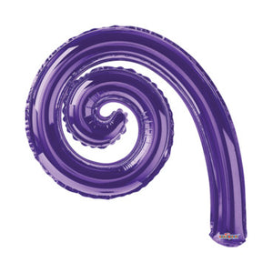 GLOBO METALICO 9" KURLY ESPIRAL MORADO SOLIDO