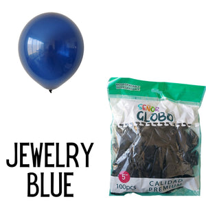 GLOBO DE LATEX 5" JEWELRY BLUE O AZUL ZAFIRO