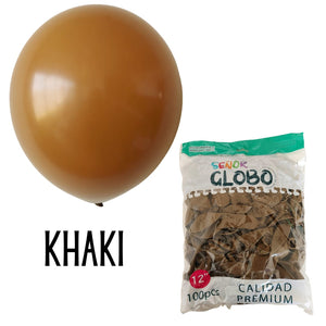 GLOBO DE LATEX 12" KHAKI O CAFE OSCURO