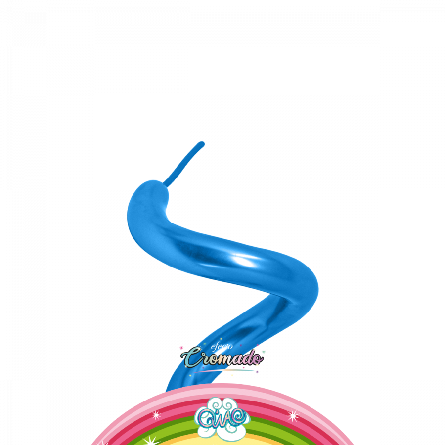 GLOBO DE LÁTEX 260" AZUL EFECTO CROMADO