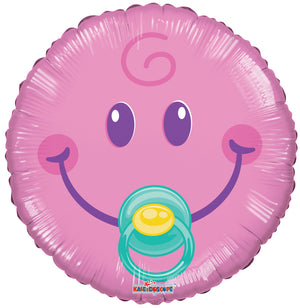 GLOBO METALICO 18" BEBE EMOJI ROSA