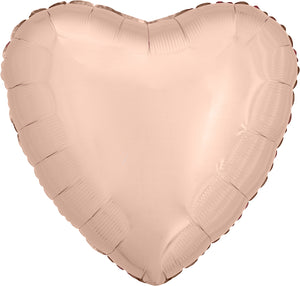 GLOBO METALICO CORAZON ROSA GOLD 18" SOLIDO