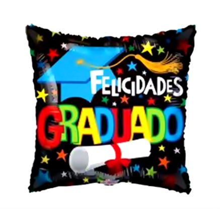 GLOBO METÁLICO 18" GRADUACIÓN FELICIDADES GRADUADO