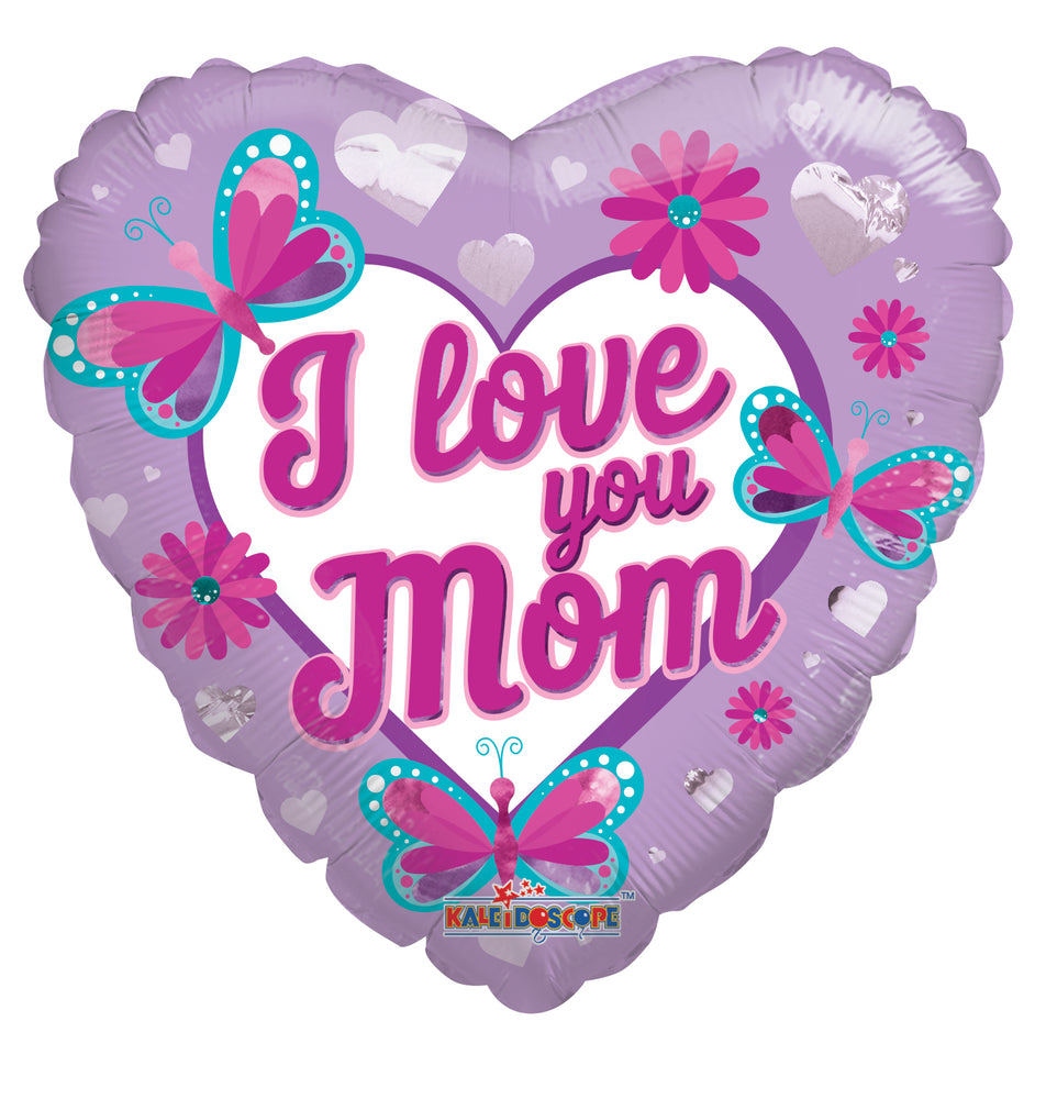 GLOBO METALICO 18" MAMÁ I LOVE YOU MOM