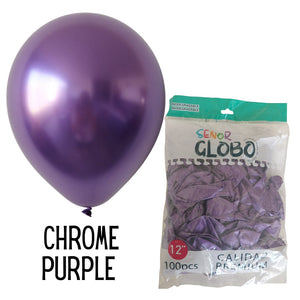 GLOBO DE LATEX 12" CHROME PURPLE CROMADO MORADO