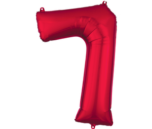 GLOBO METALICO 16" NUMERO 7 ROJO