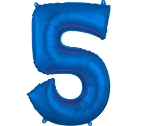 GLOBO METALICO 16" NUMERO 5 AZUL