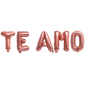 LETRERO TE AMO ORO ROSA